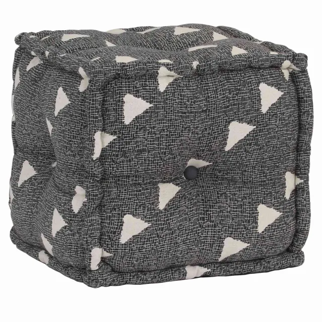 Pouffes Géométrique Gris et blanc 40 x 40 x 40 cm tissu