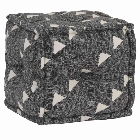 Pouffes Géométrique Gris et blanc 40 x 40 x 40 cm tissu