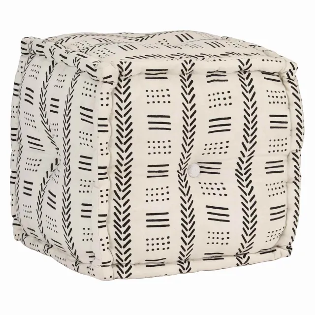 Pouffes Géométrique Gris et blanc 40 x 40 x 40 cm tissu