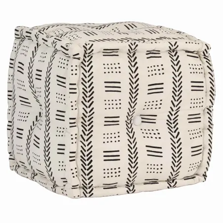 Pouffes Géométrique Gris et blanc 40 x 40 x 40 cm tissu