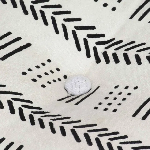 Pouffes Géométrique Gris et blanc 40 x 40 x 40 cm tissu