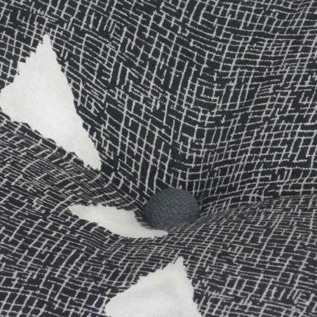 Pouffes Géométrique Gris et blanc 40 x 40 x 40 cm tissu