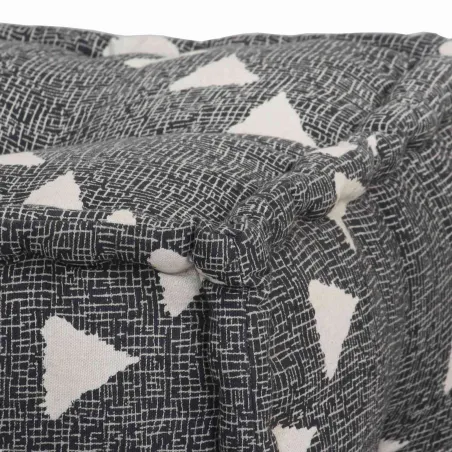 Pouffes Géométrique Gris et blanc 40 x 40 x 40 cm tissu