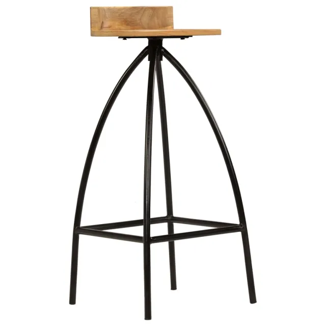 Chaises de bar lot de 2 bois de manguier solide