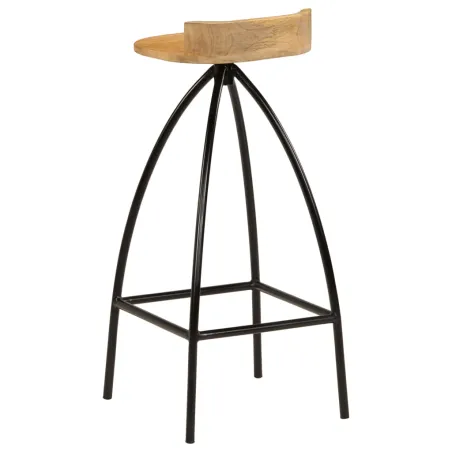 Chaises de bar lot de 2 bois de manguier solide