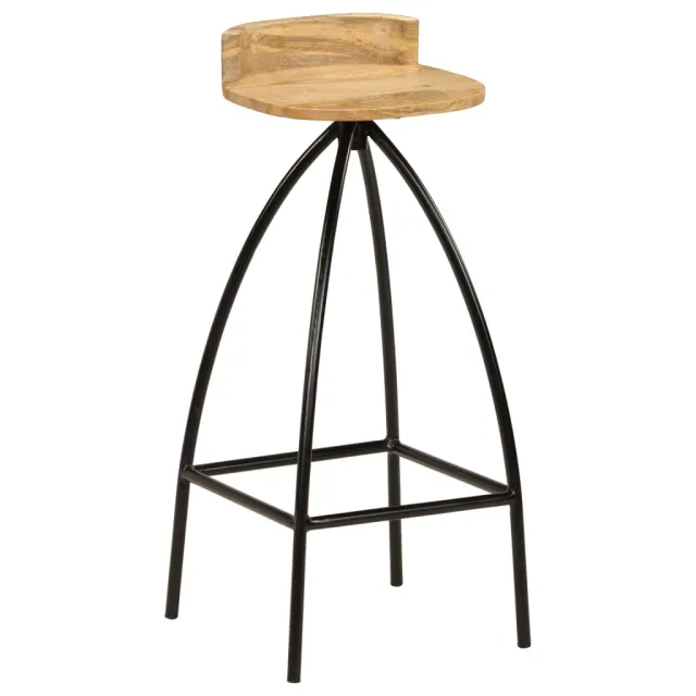 Chaises de bar lot de 2 bois de manguier solide