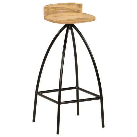 Chaises de bar lot de 2 bois de manguier solide