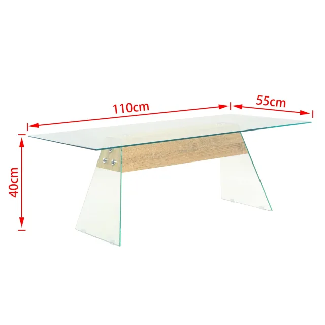 Table basse Transparent 110 x 55 x 40 cm Verre