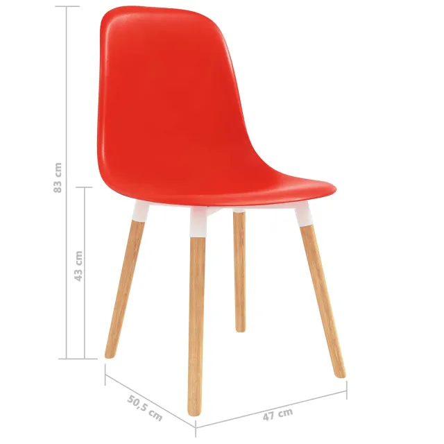 Chaises de salle à manger 6 pcs Rouge 47 x 50,5 x 83 cm