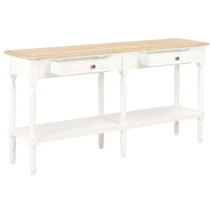table avec tiroir Blanc bois 2