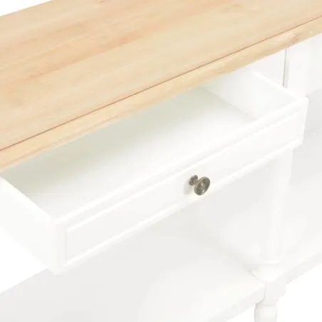 table avec tiroir Blanc bois