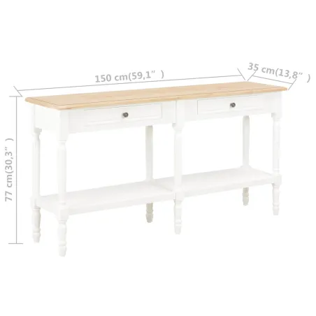 table avec tiroir Blanc bois