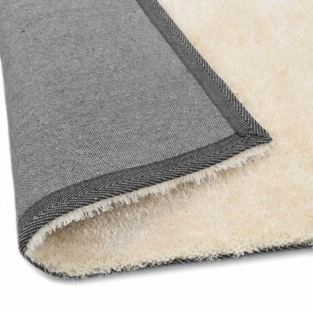 Tapis d'aire shag Crème 120 x 160 cm Polyéthylène