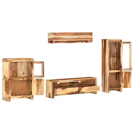 Ensemble de meuble TV avec tiroir Marron 120 x 30 x 39 cm bois 2