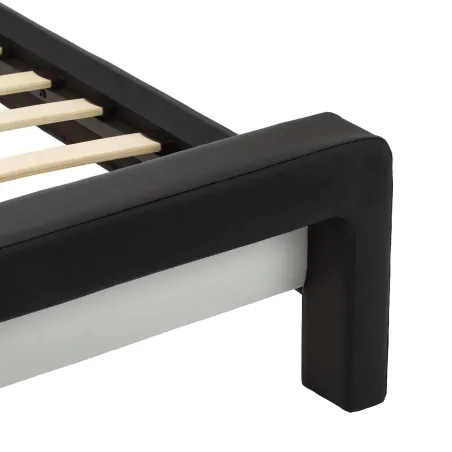 Cadre de lit Noir 218 x 132 x 86,5 cm Simili cuir