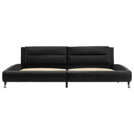 Cadre de lit avec tête de lit Noir 160 x 200 cm Simili cuir