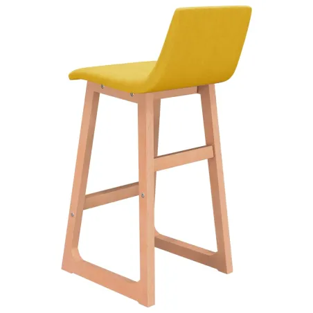 Tabourets de bar lot de 2 jaune moutarde tissu