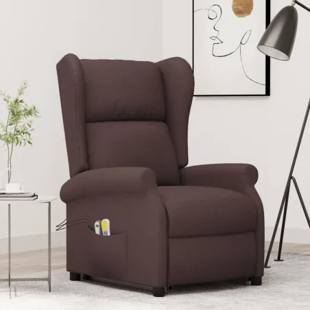 Fauteuil de massage Marron foncé Tissu