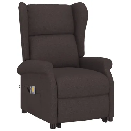 Fauteuil de massage Marron foncé Tissu