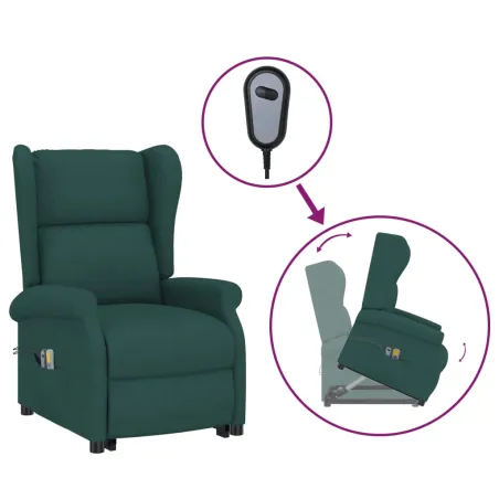 Fauteuil de massage Vert foncé Tissu