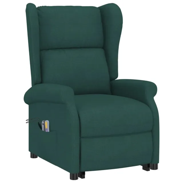 Fauteuil de massage Vert foncé Tissu