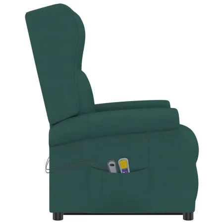 Fauteuil de massage Vert foncé Tissu