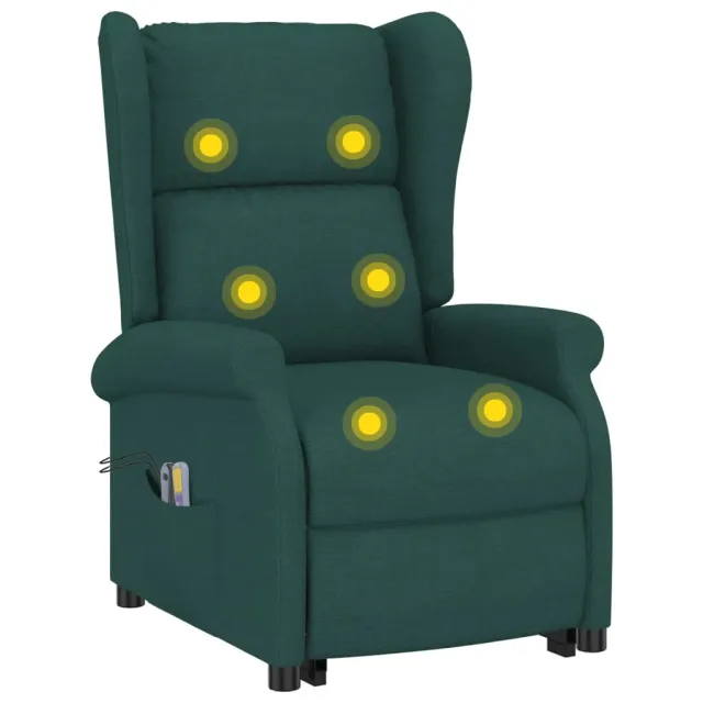Fauteuil de massage Vert foncé Tissu