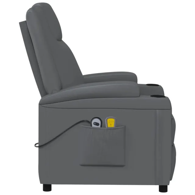 Fauteuil de massage électrique Anthracite Similicuir