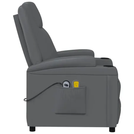 Fauteuil de massage électrique Anthracite Similicuir