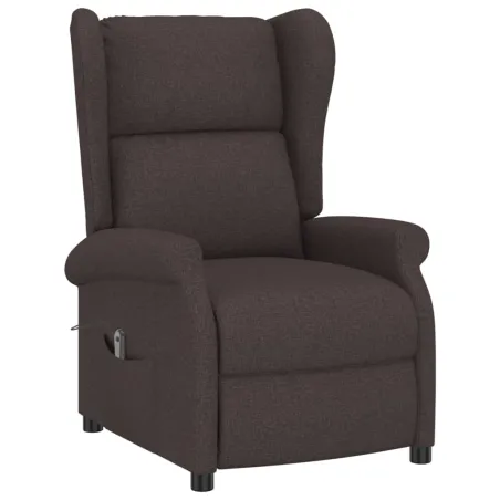 Fauteuil inclinable électrique à oreilles marron foncé tissu