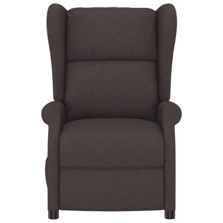 Fauteuil inclinable électrique à oreilles marron foncé tissu