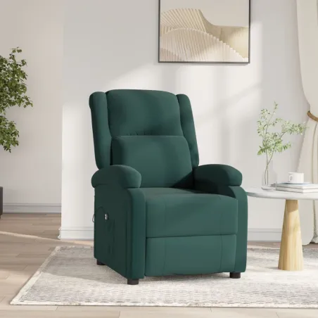 Fauteuil inclinable électrique vert foncé velours