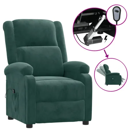 Fauteuil inclinable électrique vert foncé velours