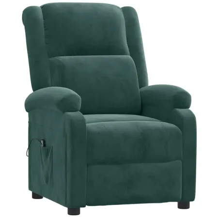 Fauteuil inclinable électrique vert foncé velours