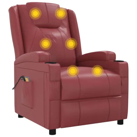 Fauteuil de massage Rouge bordeaux Similicuir