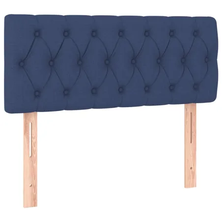 Sommier à lattes de lit avec matelas Bleu 90x190 cm Tissu