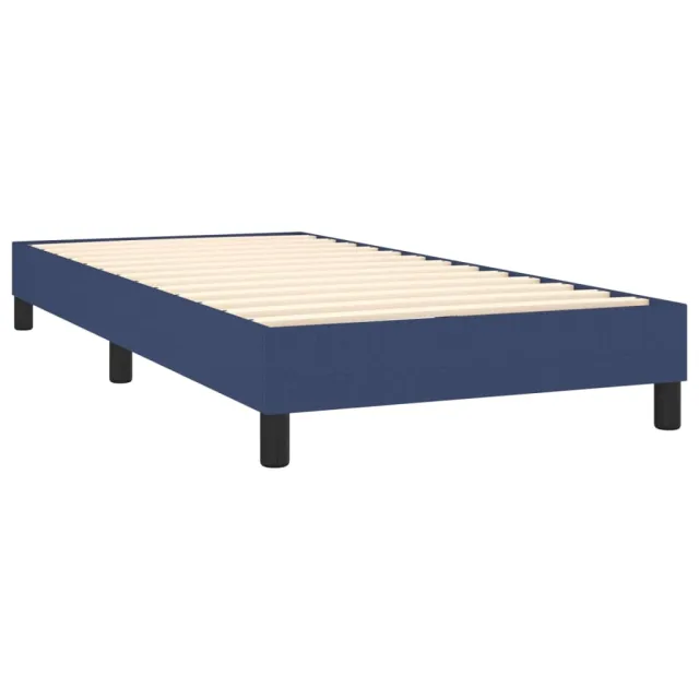 Sommier à lattes de lit avec matelas et LED Bleu 90x200cm Tissu