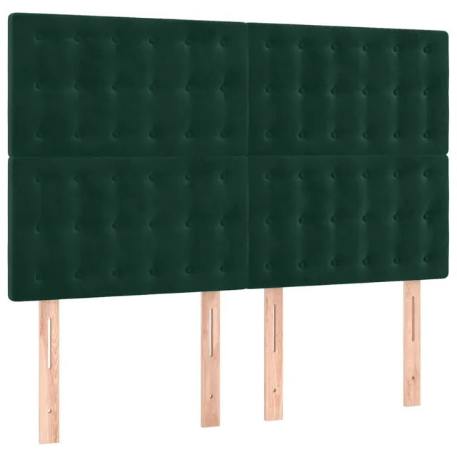 Sommier à lattes de lit matelas et LED Vert foncé 140x190 cm