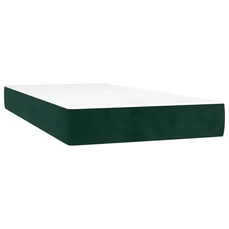 Sommier à lattes de lit matelas et LED Vert foncé 200x200 cm