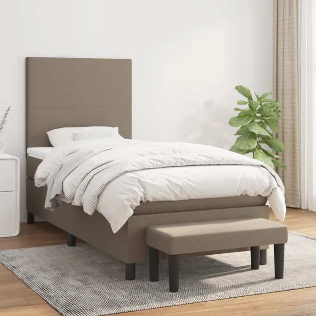 Sommier à lattes de lit avec matelas Taupe 80x200 cm Tissu