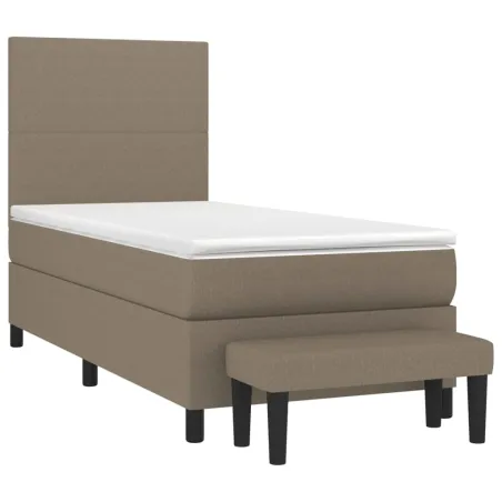 Sommier à lattes de lit avec matelas Taupe 80x200 cm Tissu