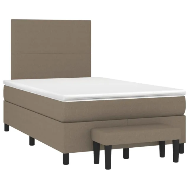 Sommier à lattes de lit avec matelas Taupe 120x200 cm Tissu