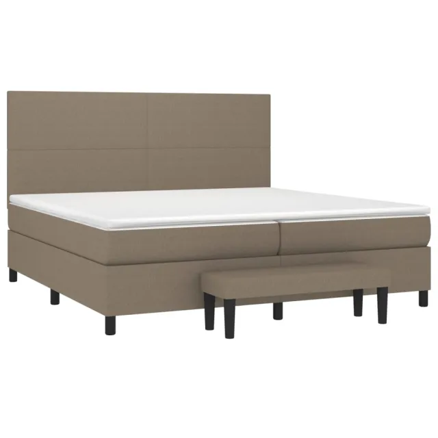 Sommier à lattes de lit avec matelas Taupe 200x200 cm Tissu