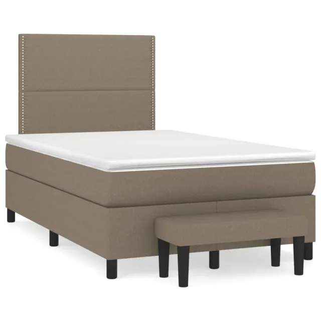 Sommier à lattes de lit avec matelas Taupe 120x200 cm Tissu