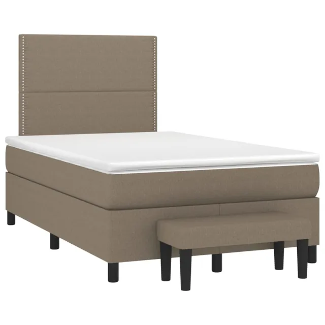 Sommier à lattes de lit avec matelas Taupe 120x200 cm Tissu