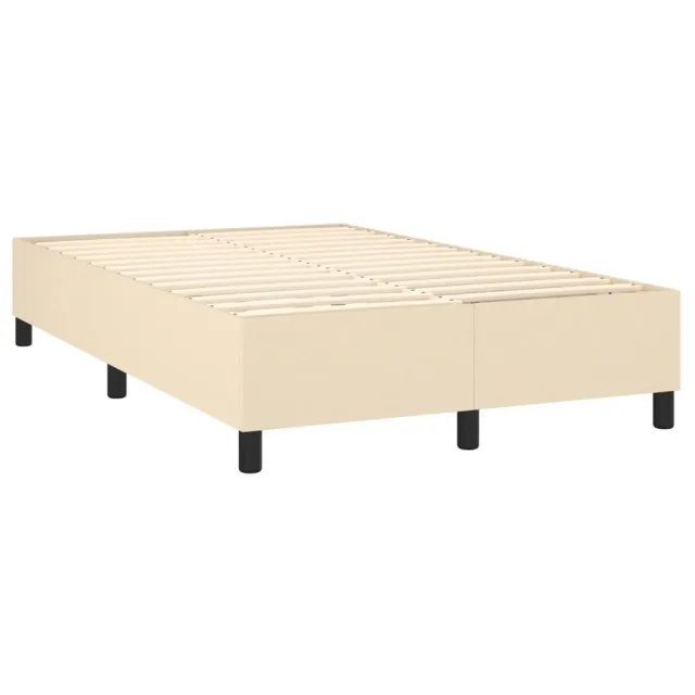 Sommier à lattes de lit avec matelas Crème 120x200 cm Tissu