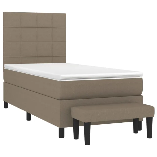 Sommier à lattes de lit avec matelas Taupe 80x200 cm Tissu