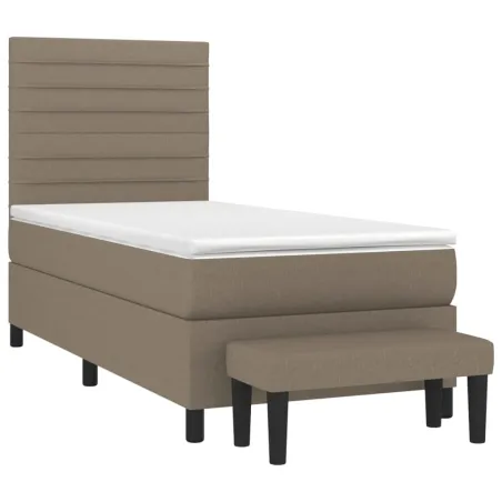 Sommier à lattes de lit avec matelas Taupe 80x200 cm Tissu