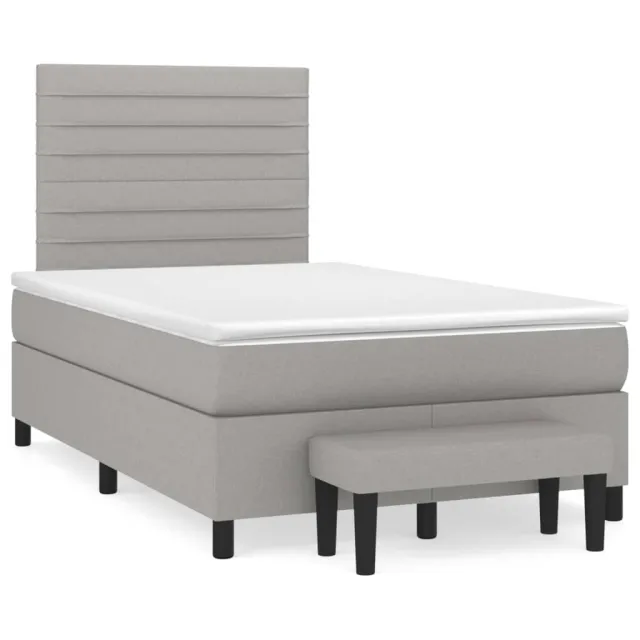 Sommier à lattes de lit avec matelas Gris clair 120x200cm Tissu