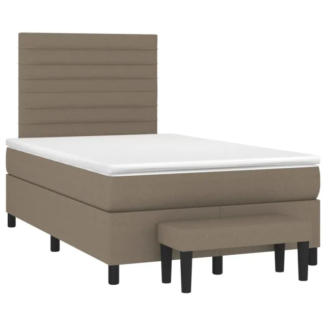 Sommier à lattes de lit avec matelas Taupe 120x200 cm Tissu